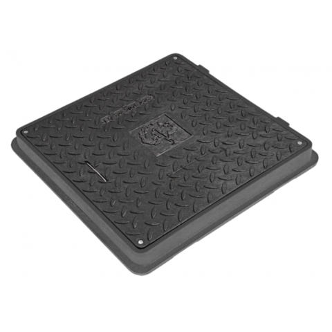 Čierny štvorcový poklop so zámkom