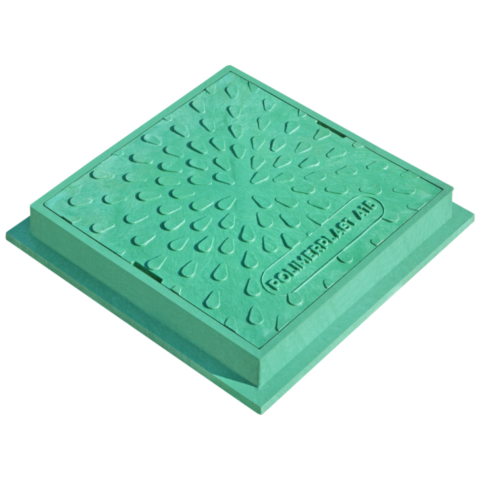 Kontrolný a inšpekčný poklop štvorcový zelený