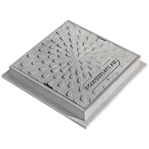 Kontrolný a inšpekčný poklop štvorcový sivý